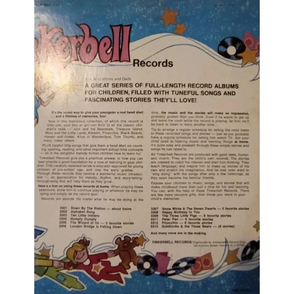 Vintage Tinkerbell Records Goldilocks And The 3 Bears Vinyl LP Rare Version - Picture 6 of 7